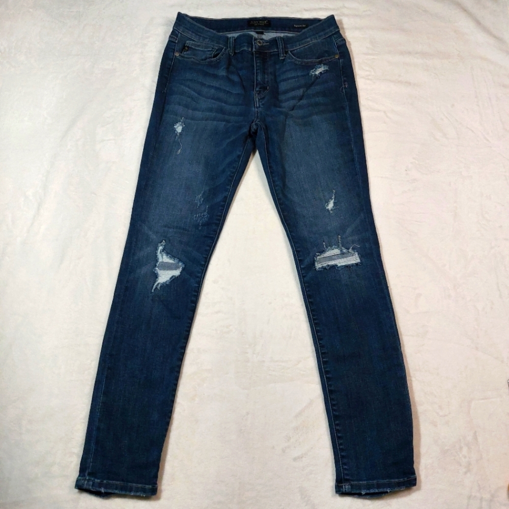JUDY BLUE DISTRESSED SKINNY FIT SKINNY JEANS SIZE 11/30